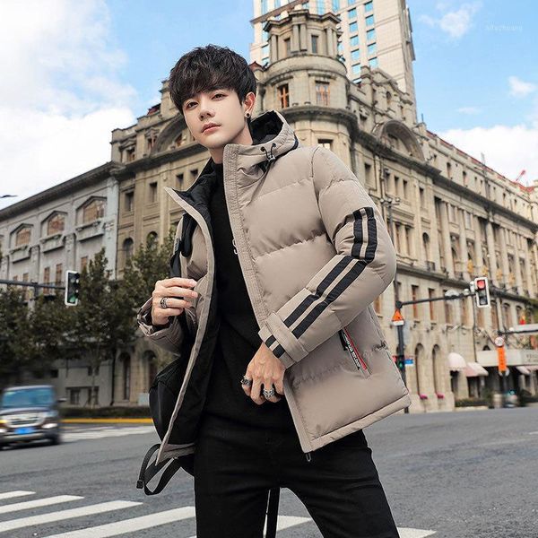 

boutique coat winter bread clothing youth men's fashionable slim fitting cotton padded clothes thickened warm cotton clothes1, Black