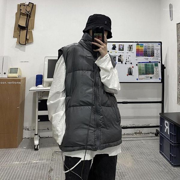 

women's vests sleeveless thickening cotton-padded jacket winter clothes men and women of han edition loose coat collar waistcoat1, Black;white