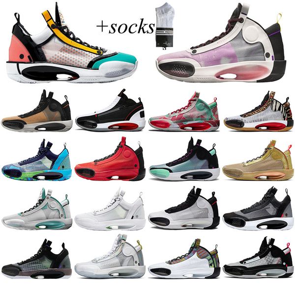 

2021 new 34s jumpman basketball shoes for men black cat eclipse heritage noah blue void snow leopard 34 xxxiv trainers mens sneakers 40-46