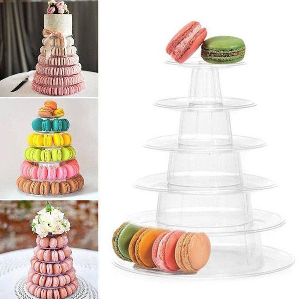 

6 tiers round tower cake stand macaron display rack for wedding birthday party supplies tb sale