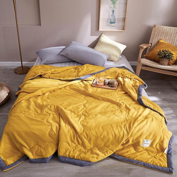

pure color washed cotton soft and smooth sofa blanket and bed quilt bring quality sleep for home travel