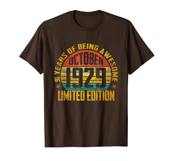 

october 1929 limited edition 90th birthday t-shirt gifts, White;black