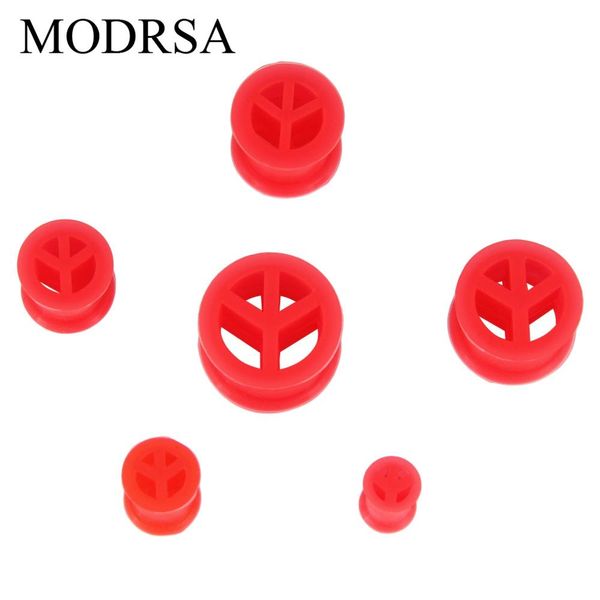 

modrsa 1pair sile flesh ear plugs tunnels 6-16mm peace sign spiral ear stretchers expander tragus piercing body jewelry q wmtgdn, Silver