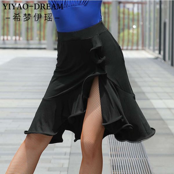 

ximeng yiyao new dance training suit performance competition latin skirt, Black;gray
