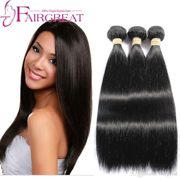 

8-28inch brazilian straight hair wefts 3bundles 100 pc human hair extension brazilian straight hair weave bundles quality, Black