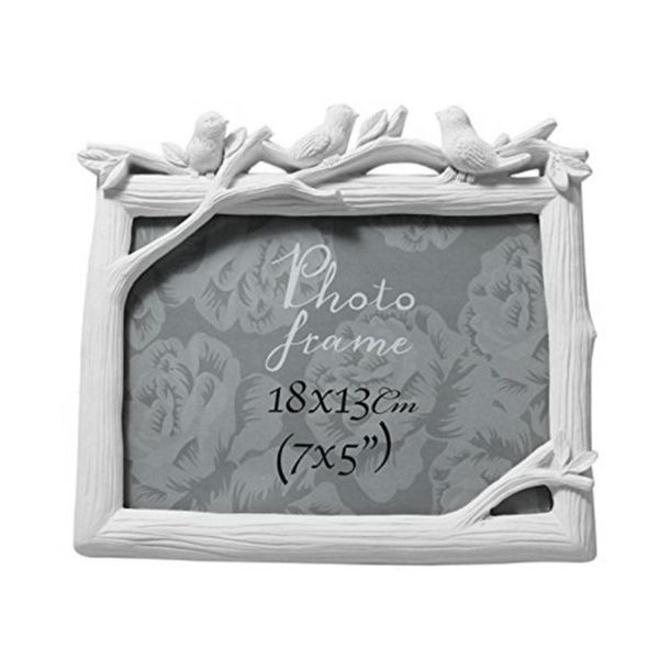 

3 birds deskhorizontal grey green wooden p picture frame - 7 inch