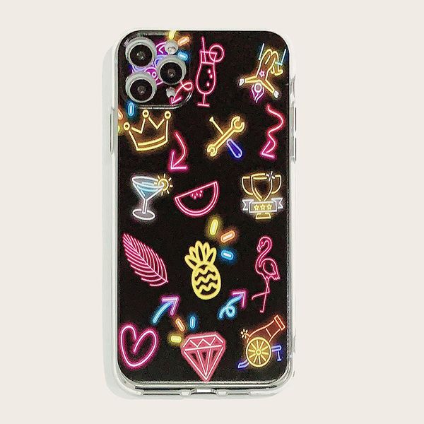 

окрашенный флуоресцентный diy мобильный телефон tpu всеобъемлющий мягкий чехол для 6 / 7/8 / xs / 11