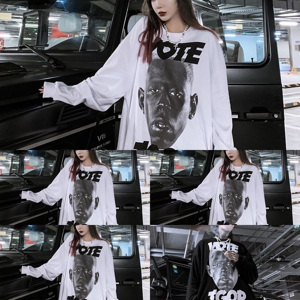 

lpa8m 2020 new spring and autumn street coat sweater men's fried thin women's street couple wear spring and autumn sweater loose c, Black