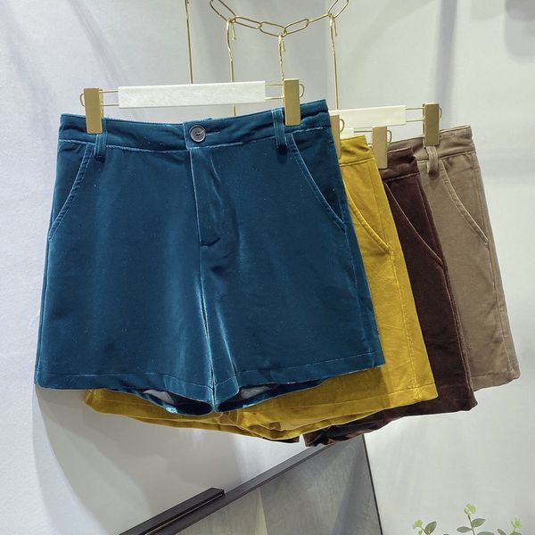 

autumn and winter 2020 new women's pants fashion slim high grade veet versatile solid color shorts, White;black