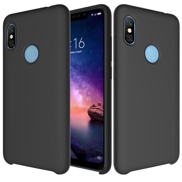 

solid color liquid silicone dropproof protective case for xiaomi redmi note 6 pro