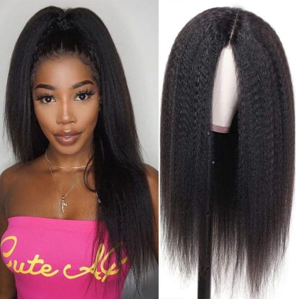 

lace wigs kinky straight wig 13*4 front human hair pre plucked remy brazilian 13x6 t part hd transparent, Black;brown