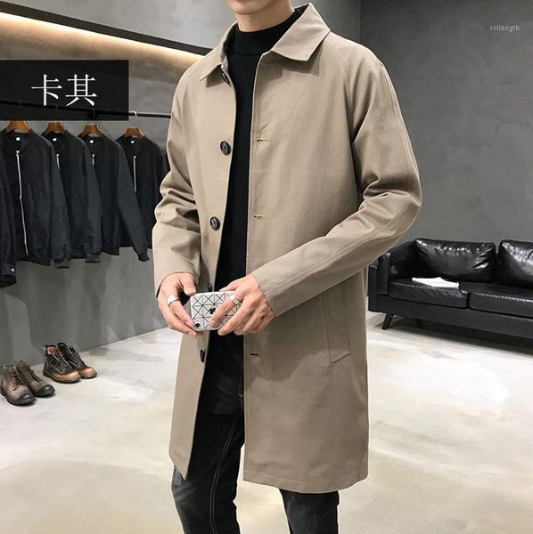 

ww09506 fashionable men's coat 2020 autumn and winter fashion casual windbreaker coat1, Tan;black