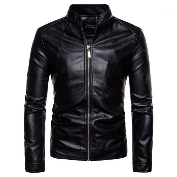 

pu leather jacket men winter fleece casual leahter jacket male motorcycle windbreaker chaqueta cuero hombre1, Black
