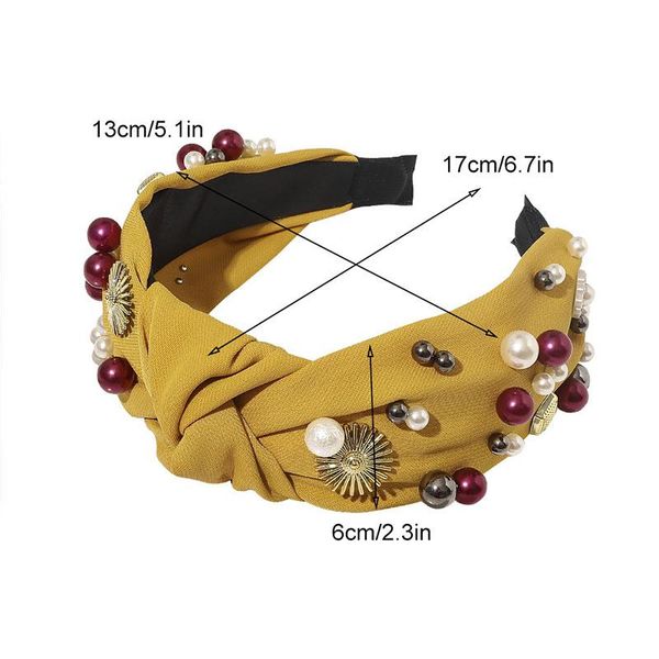 

elegant women imitation pearl cross knotted wide headband hair hoop female hairband handmade beaded headwrap hair accessories q sqczch