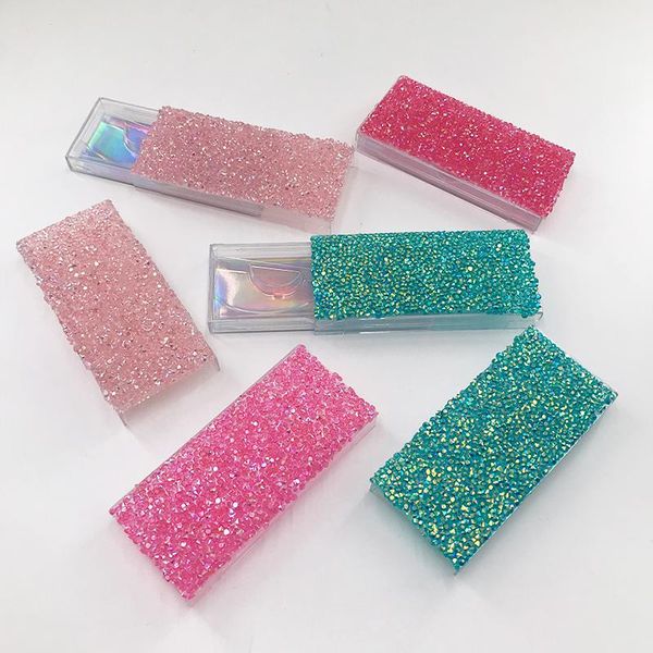 

false eyelashes glitter diamond lashes box dramatic packing customization logo 3d seller