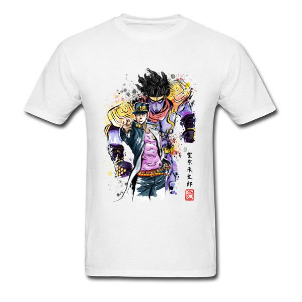 

anime tshirt jojo bizarre adventure watercolor camisa slim fit group summer tees japan sport hooded sweatshirt hoodie men t shirt