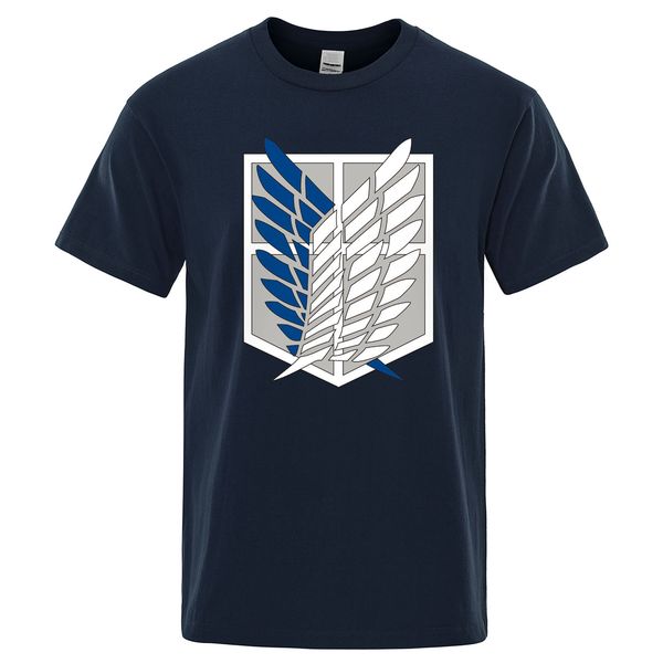 

sport attack on titan t shirt wings of om mikasa t-shirts mens japanese anime tshirt men short sleeve summer cotton tees man