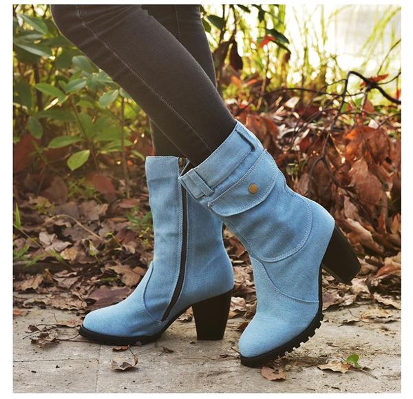 

winter women's pu boots fashion women's boots trendy women's leather boots and nice style, Black
