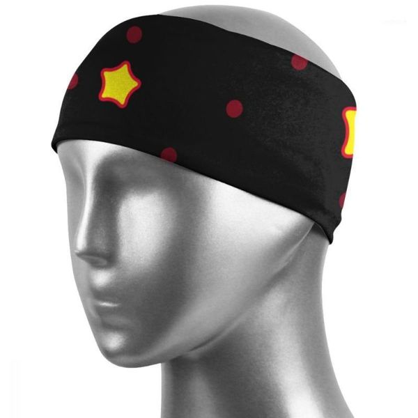 

cycling caps & masks sweatband for men women elastic sport hairbands head band yoga headbands headwear headwrap sports hair stars q0091, Black
