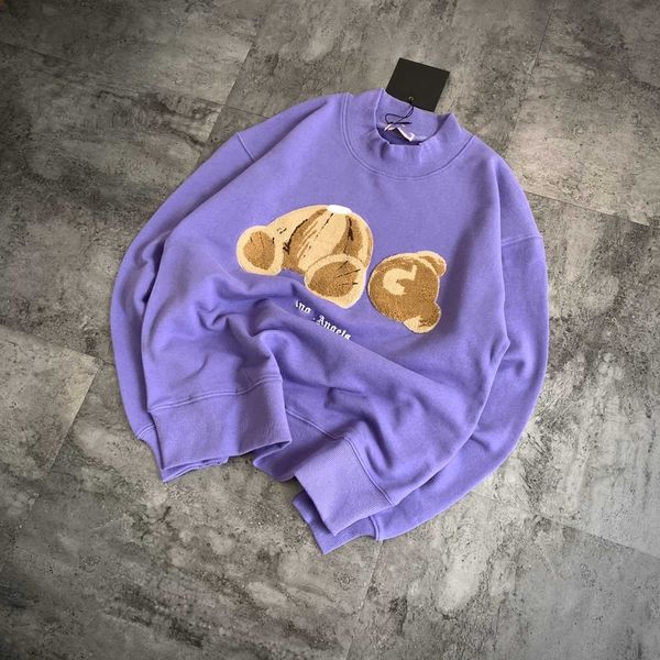 

guillotine bear sweater women's palm embroidered half high collar long sleeve loose bf fashion brand letter round neck pullover casual, Black