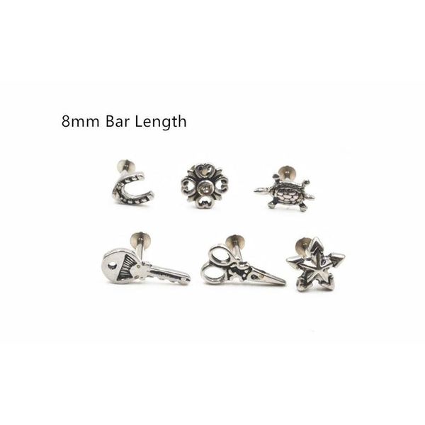 

ment 50pcs body jewelry 16g stainless steel body jewelry lip piercing labret ring ear helix car sqcvuz queen66, Black