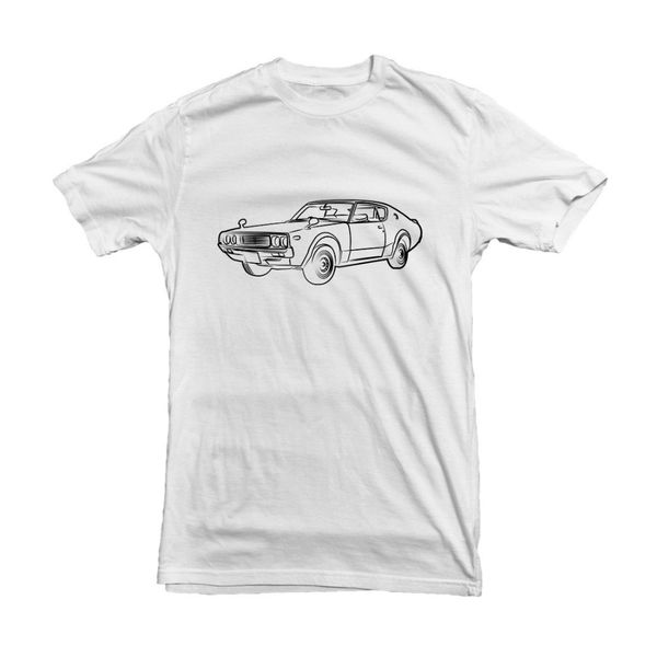 

«s t shirt новейшая японского classic car gtr 1973 автомобиля outline тенниски. черный белый tee высокое качество печати отруби спорта толст