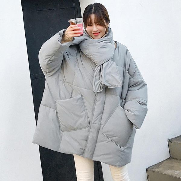 

2021 New Winter of the Women 90% Down Jacket with Warm Scarf Female Medium Coat GWD5, Black