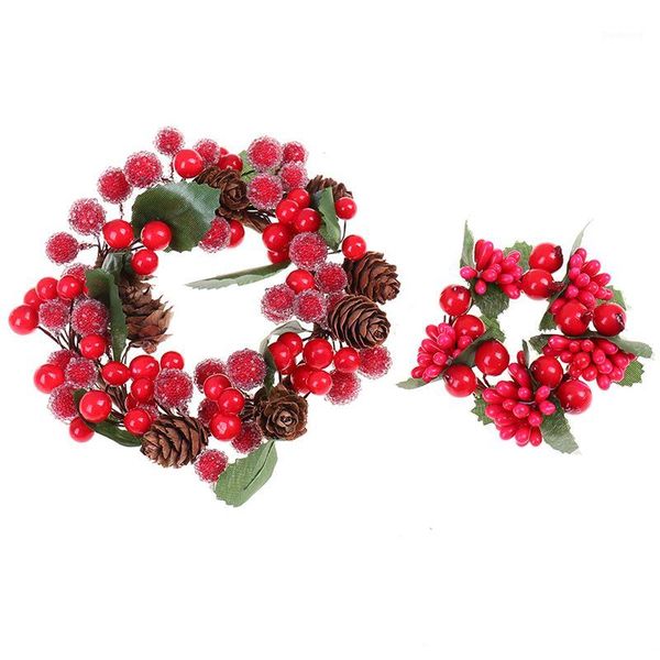 

1pc christmas wreath diy pinecone berry front door wreath holiday1
