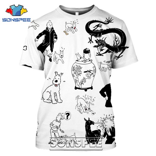 

tintin japanese cartoon 3d print shirts hippie comics humor men clothing