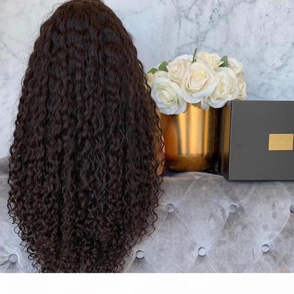 

peruvian silk deep curly lace front human hair wigs preplucked with baby hair 360 frontal silk base full lace human wig, Black;brown