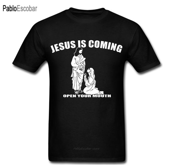 

jesus is coming open your mouth religion funny homme new casual short sleeved men men cool s hoodie designers t shirts sweatshirt