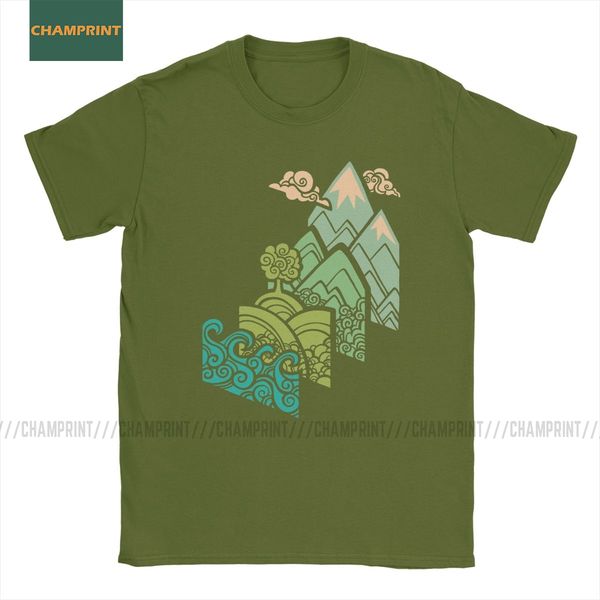 

men's how to build a landscape blue wild life tees short sleeve earth save planet trees hills sea sport hooded sweatshirt hoodie men t