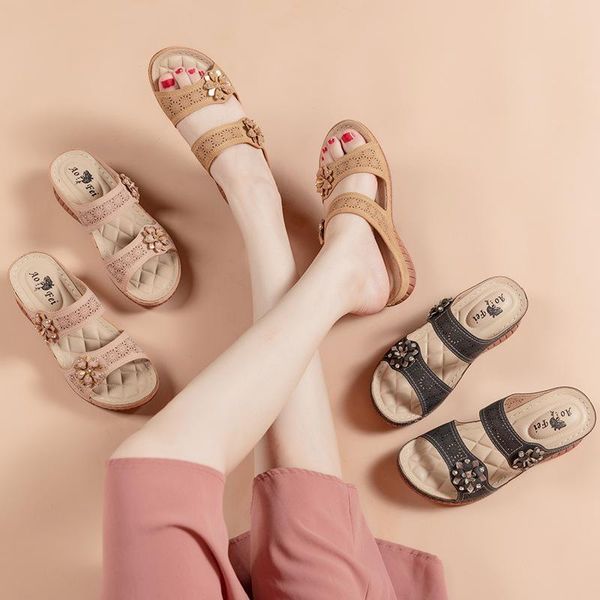 

shoes woman summer comfortable women wedges sandals platform casual non-slip roman women's sandals beach soft female loafers, Black