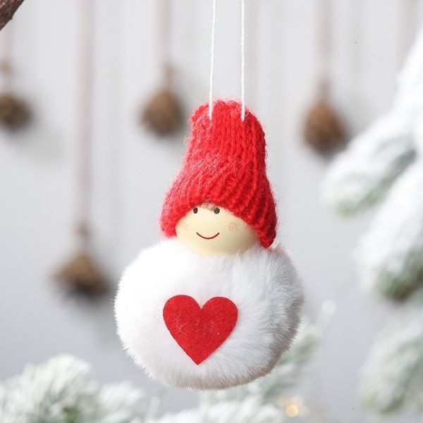 

mini christmas plush snowman ball charm cute tree decoration pompom pendant doll khaki home furnishings 7h78