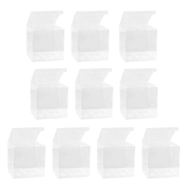 

10pcs transparent cube box clear candy treat box gift packing for baby shower wedding birthday party - 10x10x10cm