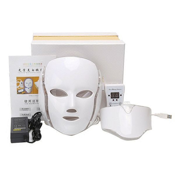 Rejuvenescimento da pele LED 7 Cores Máquina de terapia de luz de fótons faciais LED PDT Máscara LED máscara de sardas de acne Skin Blehn Bleen