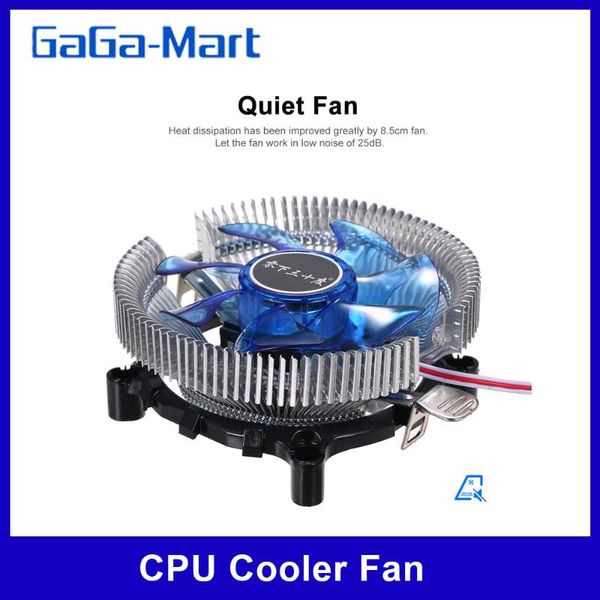 

hydraulic cpu cooler heatpipe fans quiet heatsink radiator for intel core amd sempron platform with blue light