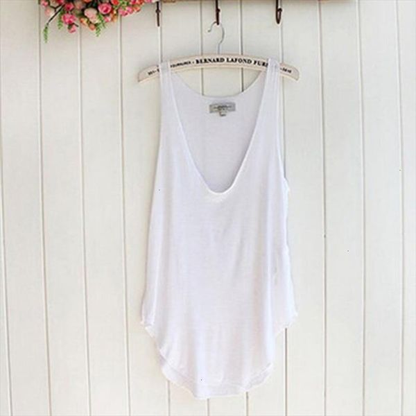 

summer tank trendy fitness women loose casual round neck vest tee shirt slim fashion woman clothes, White