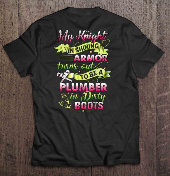 

мужчины смешной мода мой рыцарь в сияющих доспехах оказывается водопроводчик в грязные сапоги балахон дизайнеры футболки толстовка