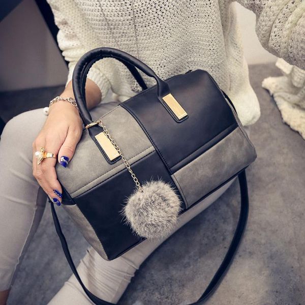 

women pu leather handbag patchwork color messenger bag fashion designer shoulder bag ladies small handle handbag clutches