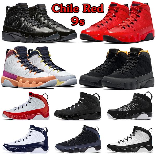 

ale jumpman 9 9s men basketball shoes chile red bred racer blue university gold unc space jace anthracite black white mens trainers sports s, White;red