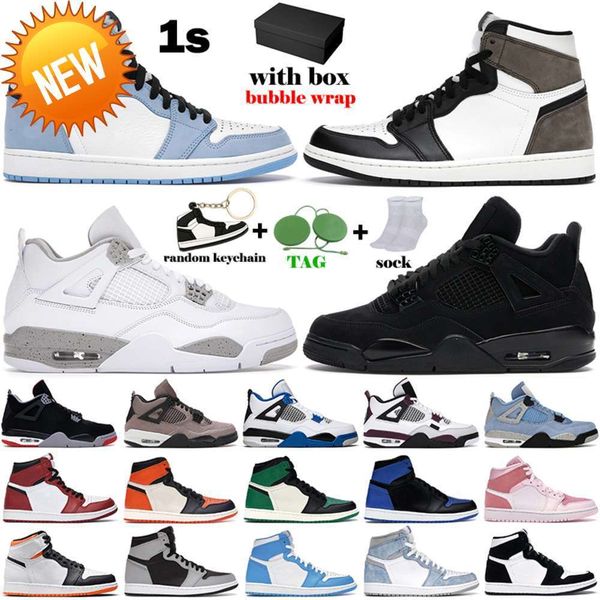 

2023 high boots basketball shoes men women 4s university blue white black cat taupe haze 1s hyper royal dark mocha unc chicago mens sports s