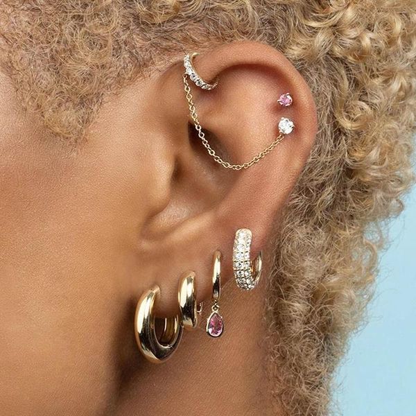 

hoop & huggie 925 sterling silver delicate stud earring gold color high polished simple fashion jewelry round piece shinny women wholesale, Golden;silver