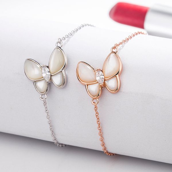 

королева s925 чистого серебро белого рябчик браслет бабочек оригинальные кнопки естественный браслет кнопка оболочка оболочка простого темпе, Golden;silver