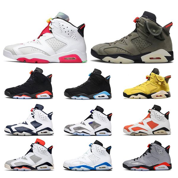 

2021 jumpman 6 6s men basketball shoes hare travis infrared tinker gatorade flint men sports sneakers designer trainers us 7-13, White;red