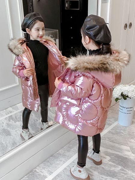 

down winter clothes 2020 new korean version girls' thickened medium and long cotton padded jacket, foreign, Blue;gray