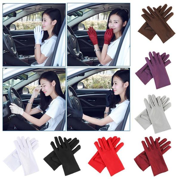 

1pair ridding white ice silk high spandex jewelry lightweight etiquette sunscreen cotton gloves