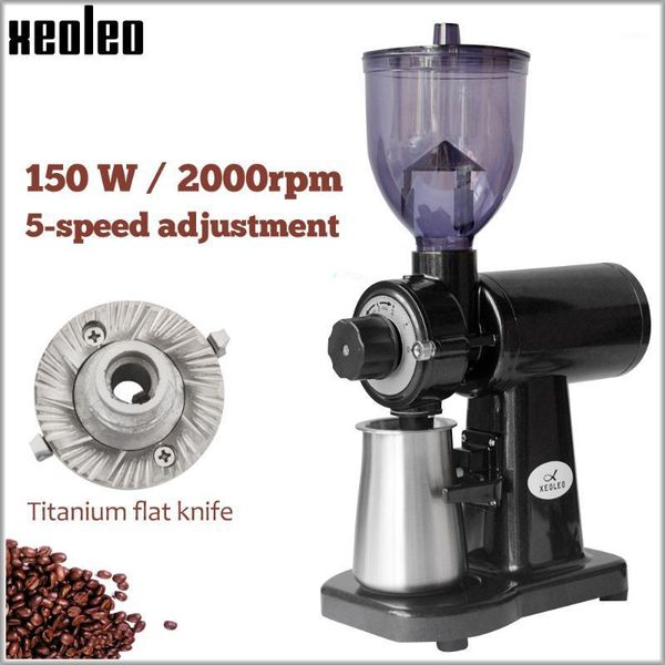 

electric coffee grinders xeoleo grinder 150w 60mm flat wheel burr household miller white/black 250g milling machine1