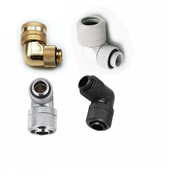 

fans & coolings hdc angled 90 degree od14mm solid-tubing hard tubing compression fitting g1/4 black/silver/white/gold 4 colors optional1