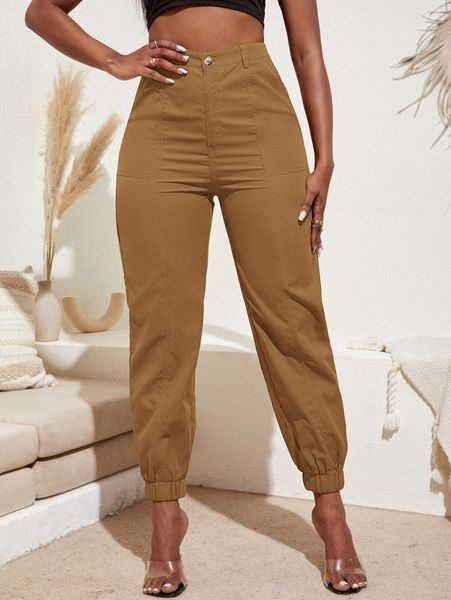 

sxy high waist tapered pants n7gk#, Black;white